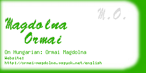 magdolna ormai business card